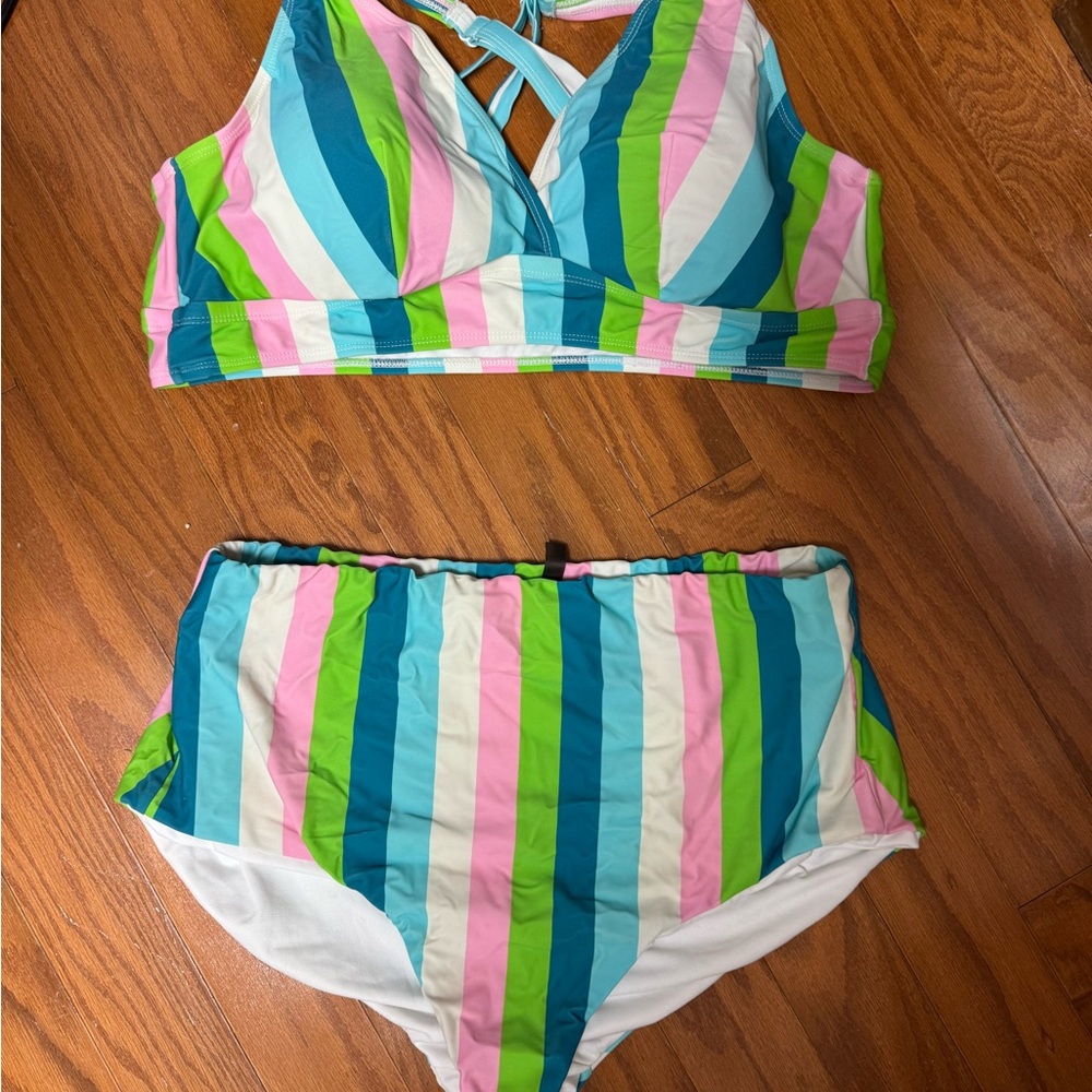 TORRID PALM SPRINGS STRIPE High Waisted Bikini